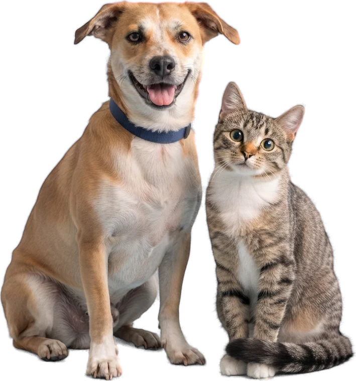 Perro y gato, pacientes de Clínica VECME